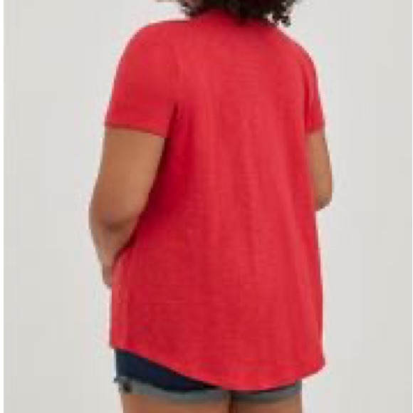 Torrid Red Pocket Heritage Slub V-Neck Tee - Picture 5 of 6